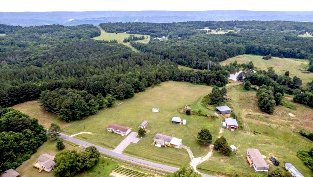 aerial photo of farm land