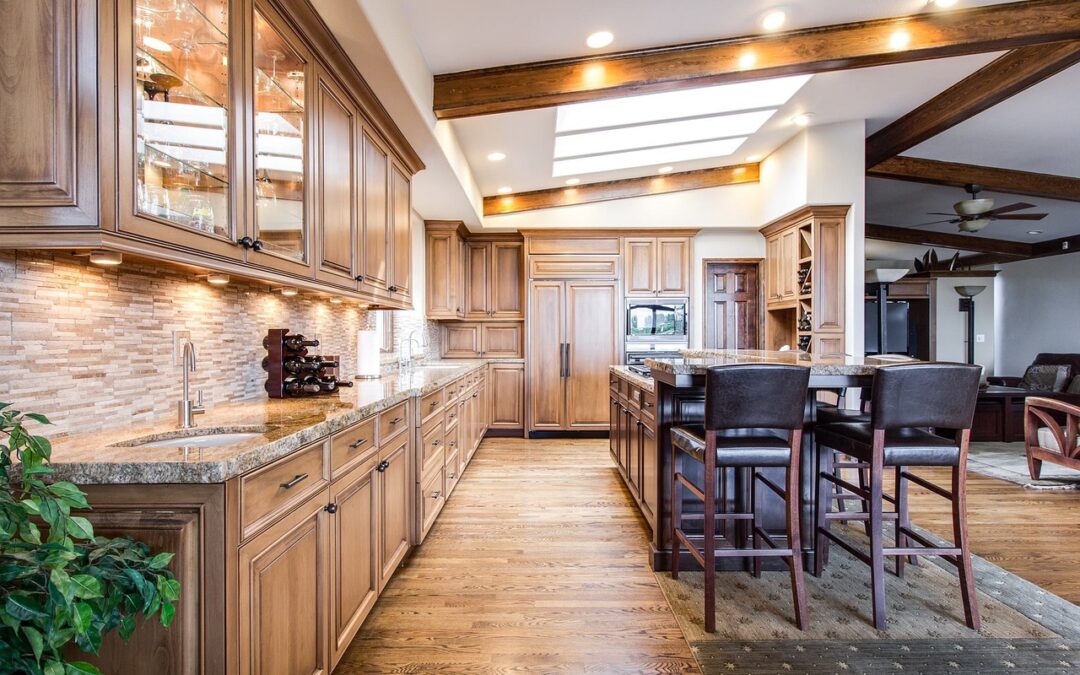 Photo of a gorgeous kitchen and island in an open floorplan